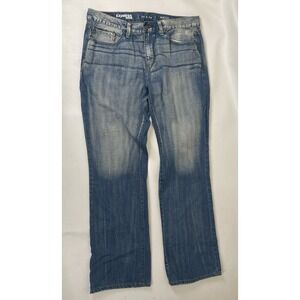 Express Jeans Rocco Slim Fit Low‎ Rise Boot Cut Mens Size 36x34 Blue
